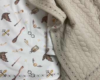 Babydecke hellbeige/magische Welt ca. 70x90 cm, EINZELSTÜCK versandfertig