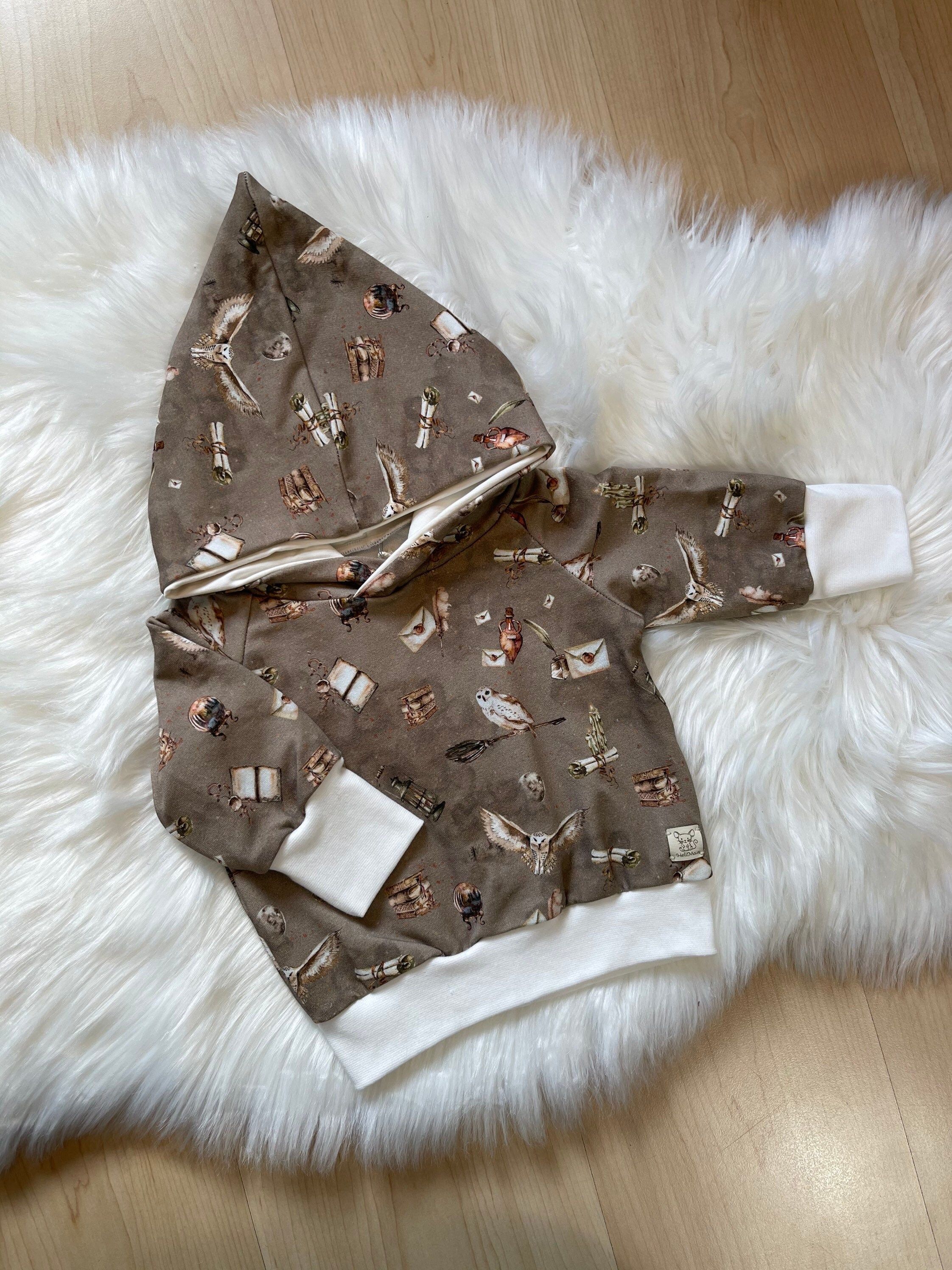 Hoodie goldbraun/creme 62/68