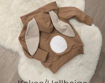 Hasen-Hoodie mit Ohren und Applikation