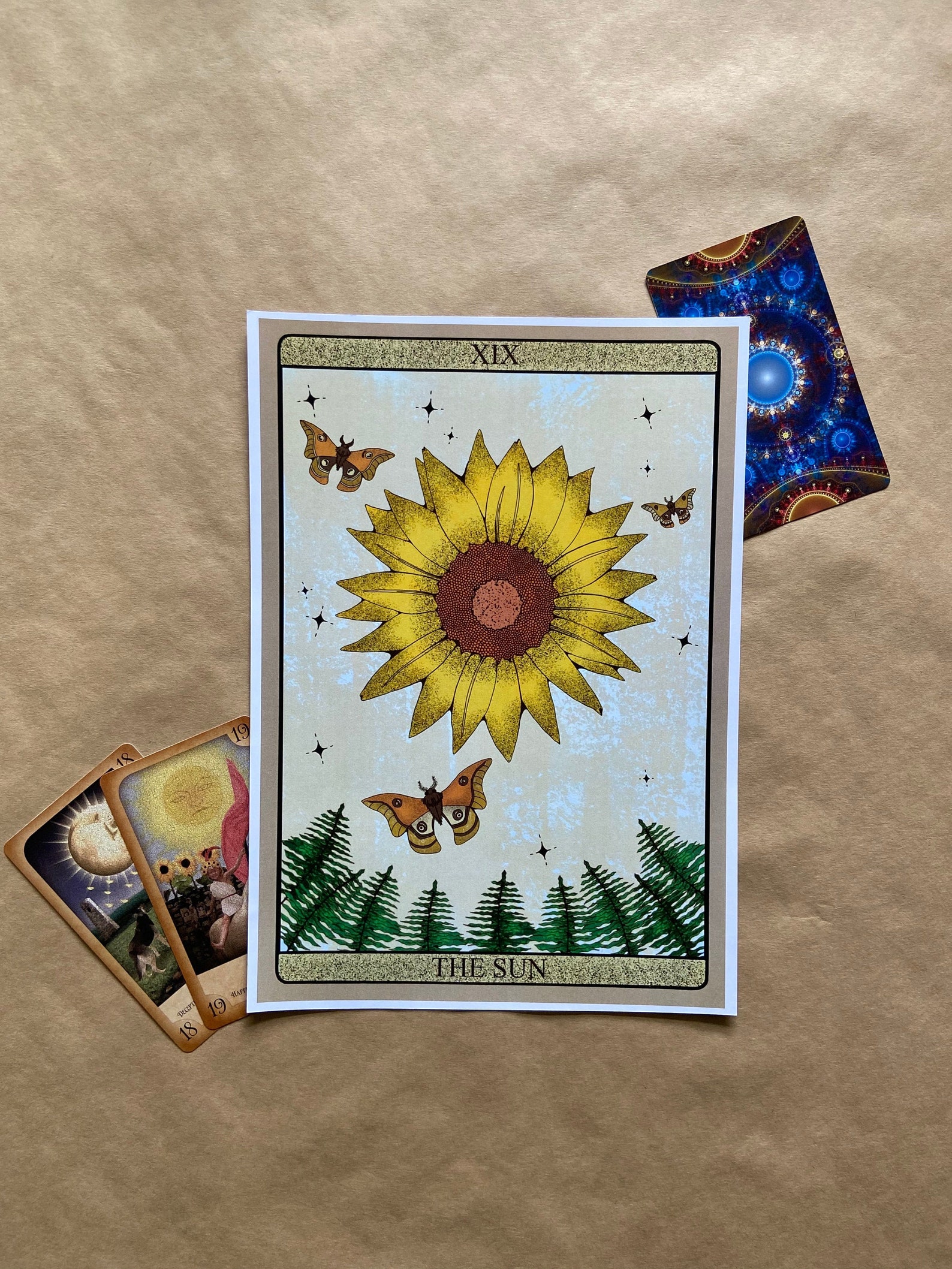 Sunflower Wall Art Tarot Design The Sun Australian Art Etsy