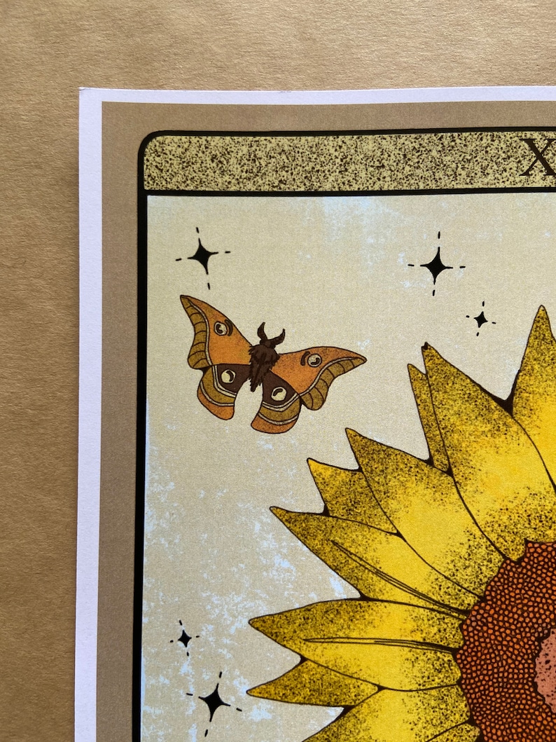 Sunflower Wall Art Tarot Design The Sun Australian Art Etsy