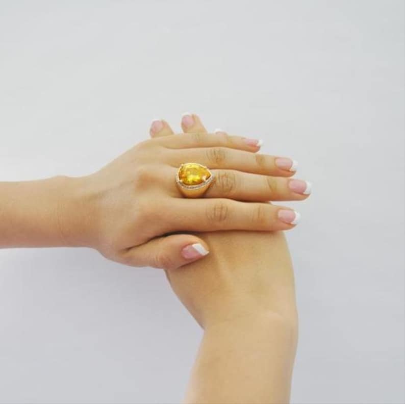 Cocktail Ring Bold Ring Statement Ring Cubic Zirconia Ring Fashion Ring Goldtone Finish Evening Ring