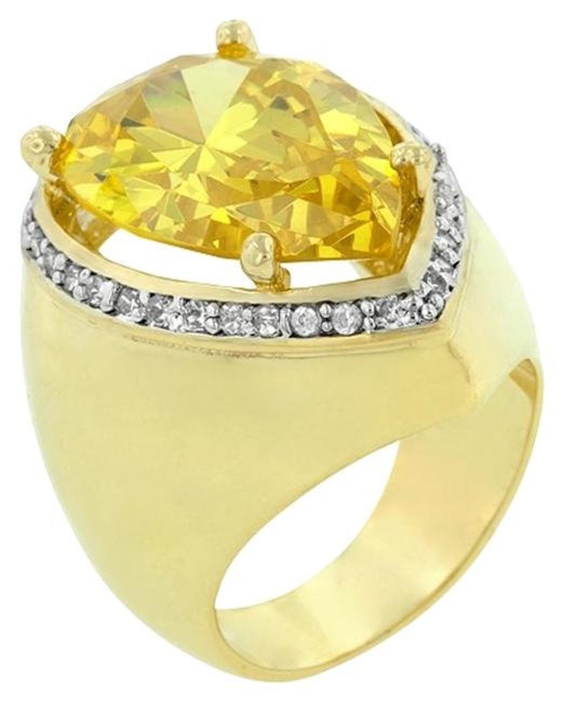 Cocktail Ring Bold Ring Statement Ring Cubic Zirconia Ring Fashion Ring Goldtone Finish Evening Ring
