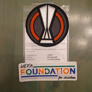 Europa League Roma 2024 Champions League rosette logo patch + UEFA foundation writing