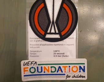 Europa League Roma 2024 Champions League rosette logo patch + UEFA foundation writing