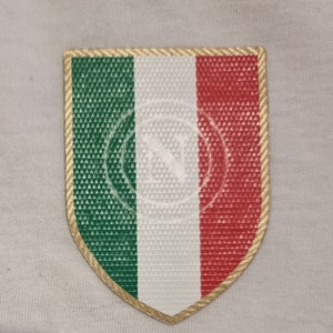 patch badge logo scudetto shirt Napoli tricolor with the N in the center