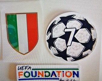 patch toppa logo coccarda 3x  milan 7 Champions coppa fondation scudetto 2022 2023