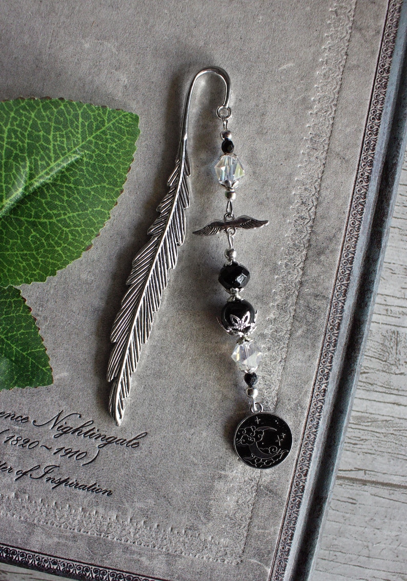 Black Night Bookmark Metal Deep Black, Elegant Black, Gothic Style