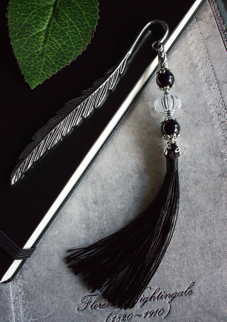 Black Lantern Bookmark Metal Deep Black, Elegant Black, Gothic Style
