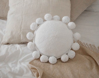 large pom pom pillows