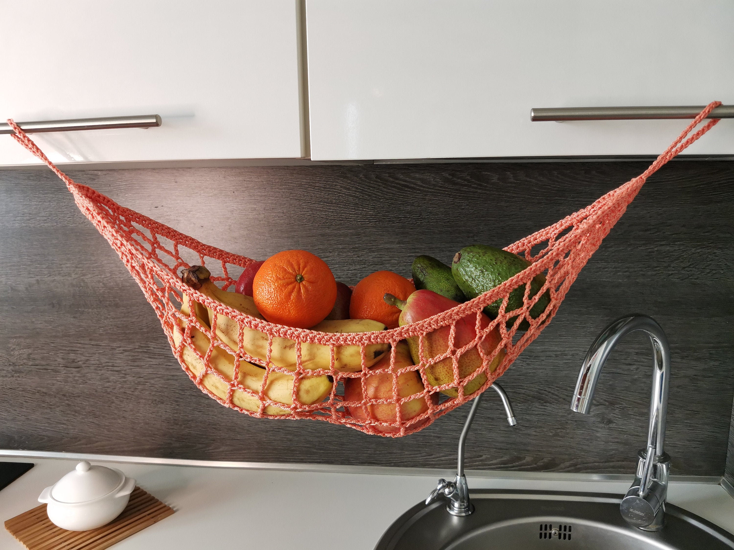 Fruit vegetable hammock. Kitchen storage. Etsy