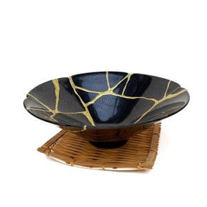 Inclusief onderlegger, Kintsugi-cadeaus, kintsugikom, Japanse kunst bij het repareren met goud van een gebroken aardewerk, kintsugikom, kintsugi-aardewerk