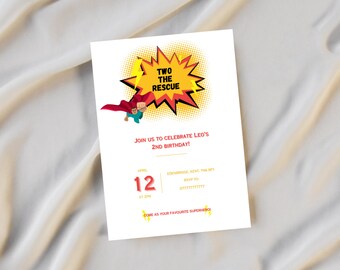 Two the Rescue 2nd Birthday Invitation Template