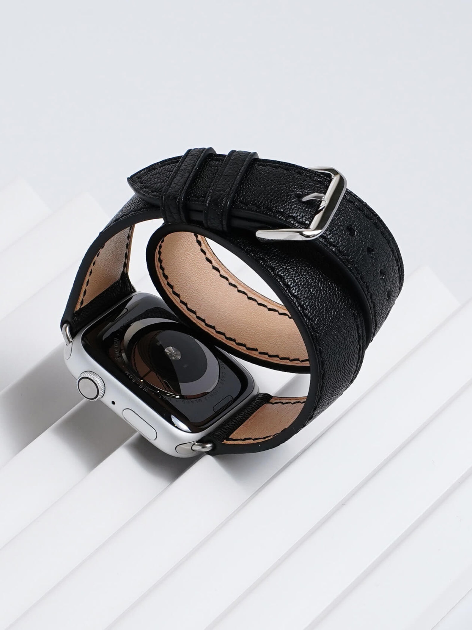 Premium Black leather Apple Watch band 44mm 42mm 40mm 38mm Etsy