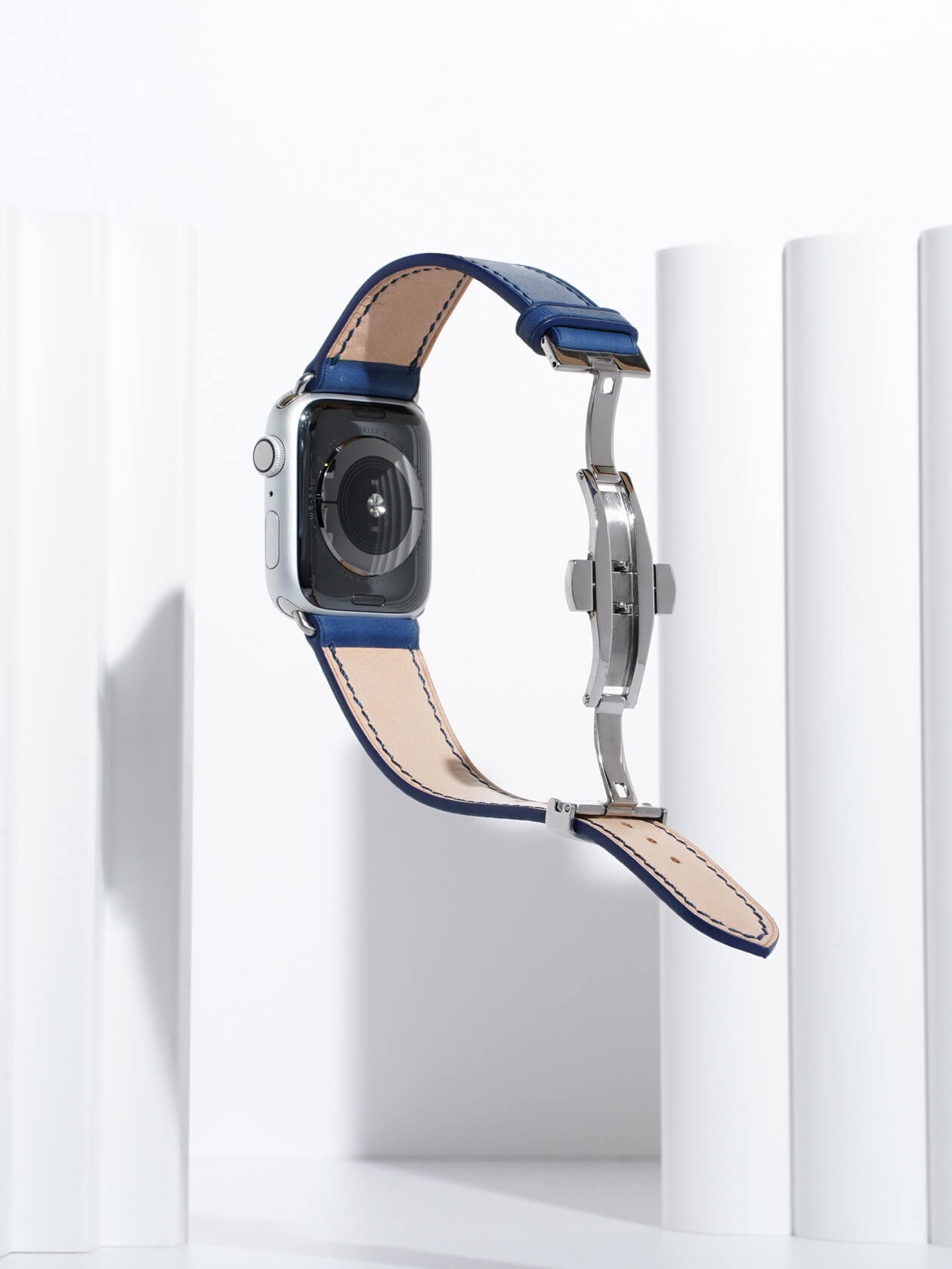Premium Deep Blue Leather Apple Watch Band 45 44 42 41 40 Etsy UK