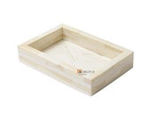 Handmade Bone Inlay Criss Cross Stripe Mini Tray