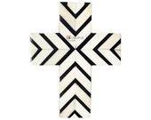 Handmade Bone Inlay Chevron Small Cross