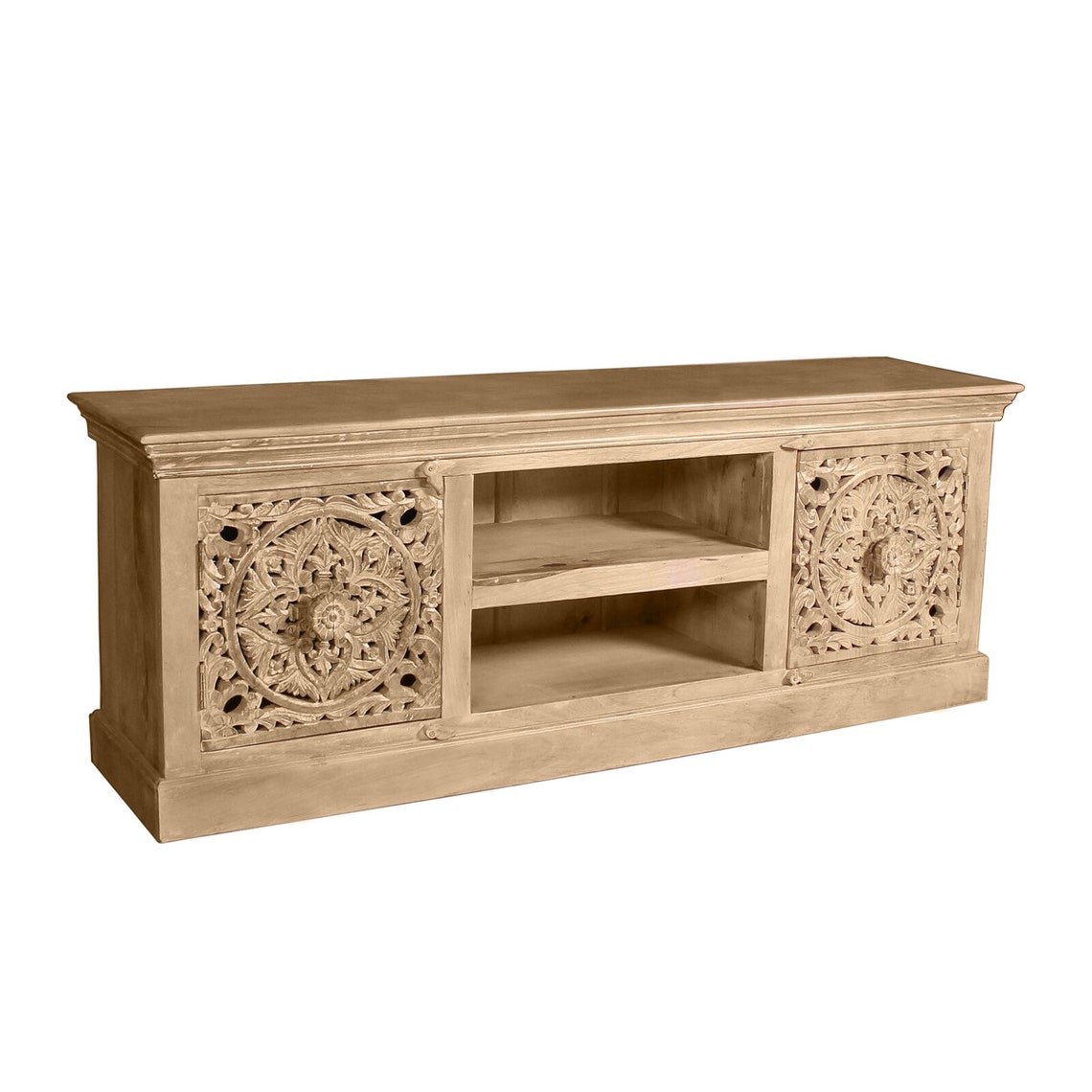 Indian Antique Handmade Wooden Carved Entertainment Unit Etsy