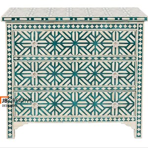 Aparador de incrustación ósea 3 cajones muebles incrustados | Etsy