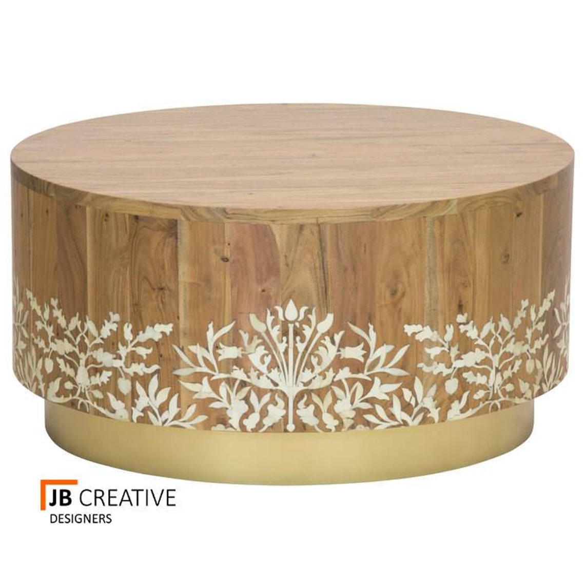 Handmade Wooden Bone Inlay Coffee Table With Brass Finished Etsy