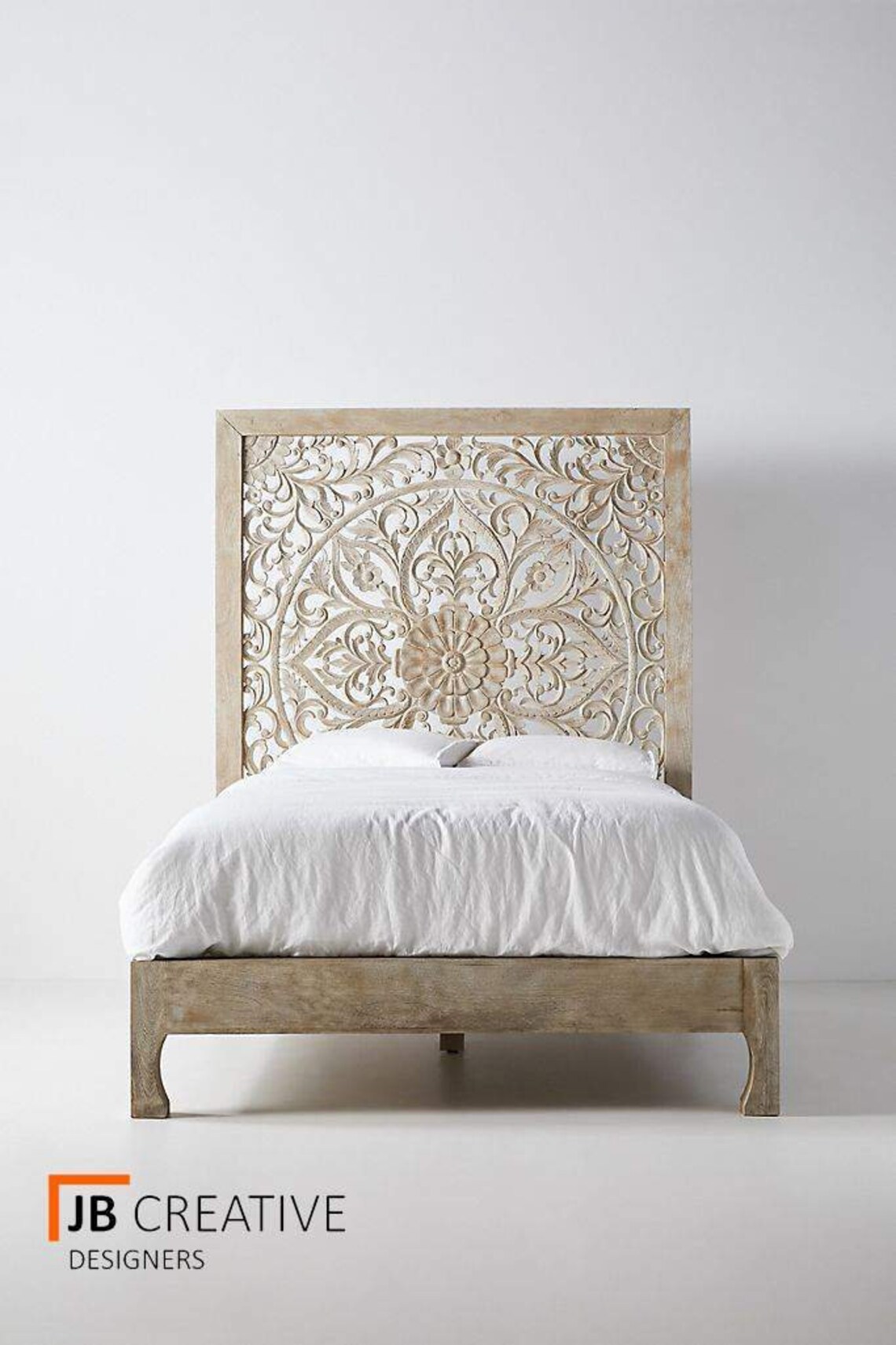 Hand Carved Rustic Headboard Reclaimed Wooden Lombok Bed Queen Etsy