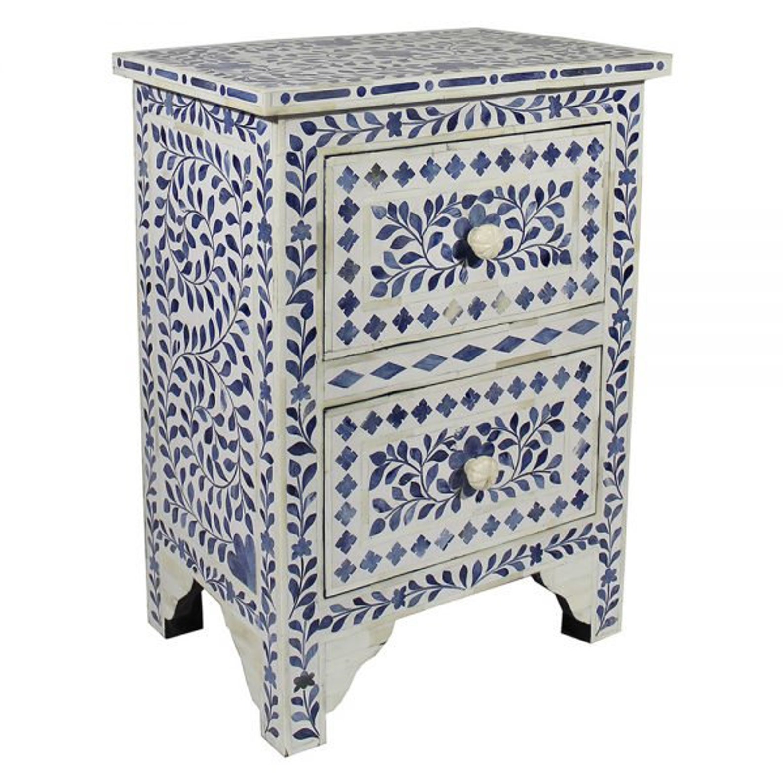 Indian Antique Handmade Bone Inlay Bedside Table Nightstand Etsy