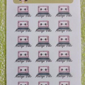 Planche de 18 stickers Montage Vidéos autocollants pour Planner