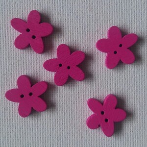 Boutons fleurs fushia en bois image 8