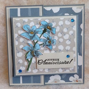 Carte: Joyeux Anniversaire, carte fait main plus enveloppe