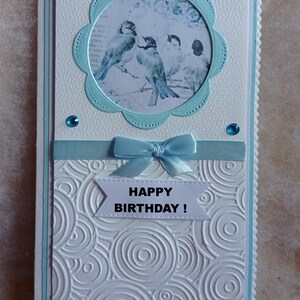 Carte: Happy Birthday, carte fait main plus enveloppe