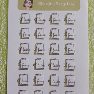 Planche de 24 stickers A Faire autocollants pour Planner