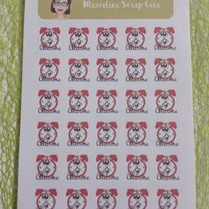 Planche de 30 stickers Alarme autocollants pour Planner
