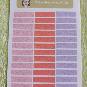Planche de 36 stickers Bannières Colorées autocollants pour Planner