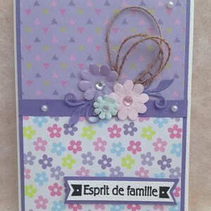 Carte: Esprit de Famille, carte fait main plus enveloppe