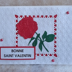Carte: Bonne Saint Valentin, carte fait main plus enveloppe