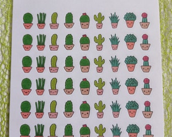 Planche de 63 stickers Plantes autocollants pour Planner