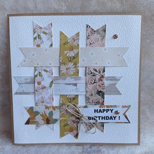 Carte: Happy Birthday, carte fait main plus enveloppe