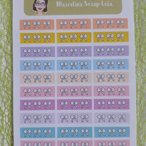 Planche de 30 stickers Bannières nœuds autocollants pour Planner