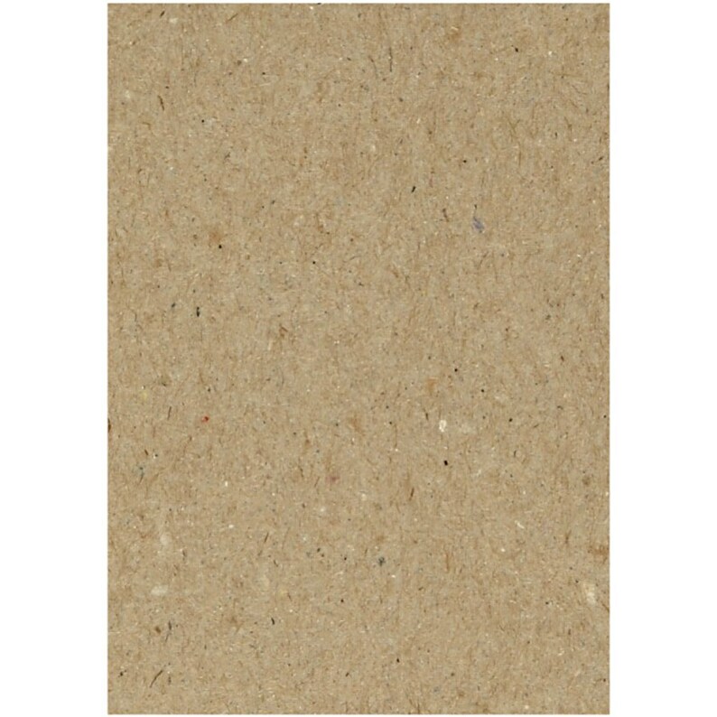 May include: A close-up of a brown textured paper surface. The paper has a speckled appearance with small flecks of white, black, and red.