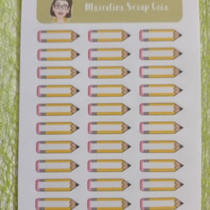 Planche de 33 stickers Planificateur Crayon autocollants pour Planner