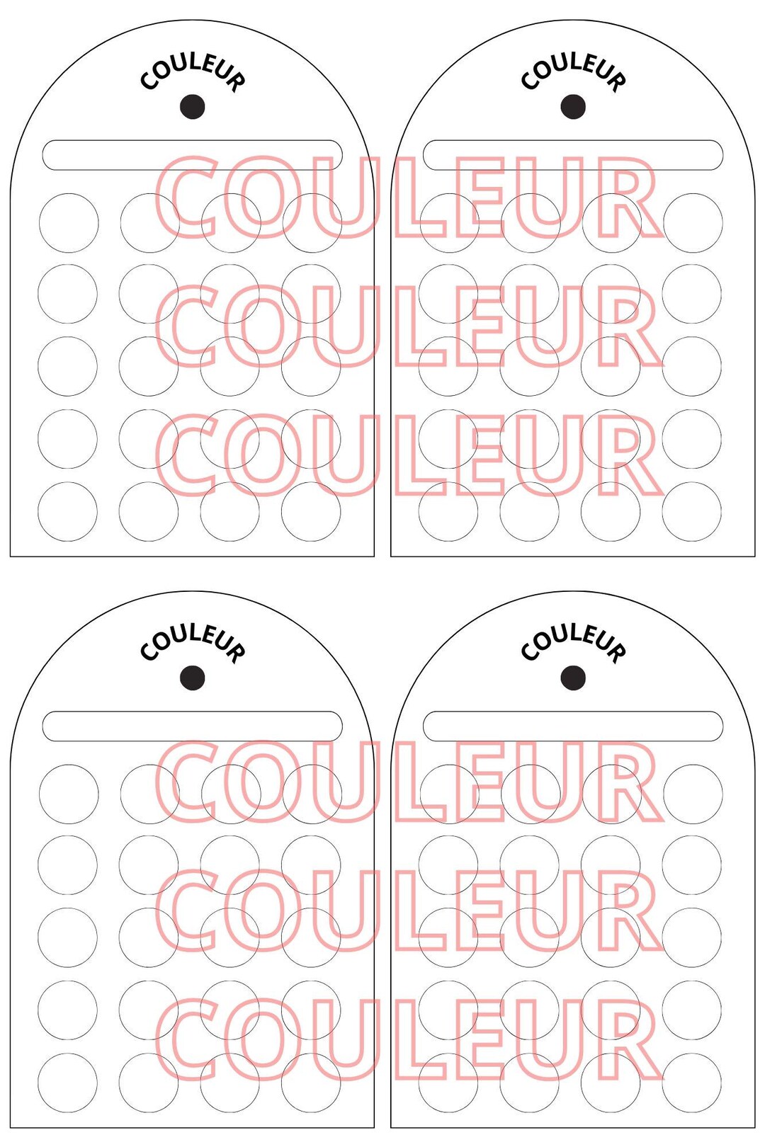 Round Color Chart PDF File to Download and Print - Etsy