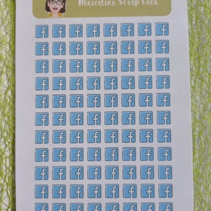 Planche de 88 stickers Logo Facebook autocollants pour Planner