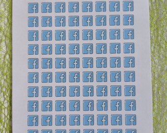 Planche de 88 stickers Logo Facebook autocollants pour Planner