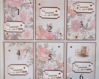 Carte: Tout commence par un Rêve, carte fait main plus enveloppe