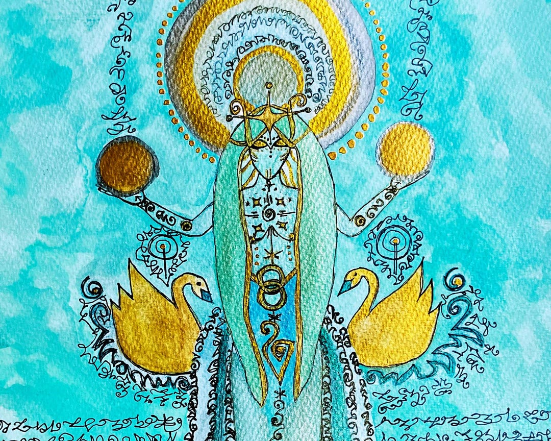 Atlantean Priestess Watercolor Painting: Light Language Starseed Art - Etsy