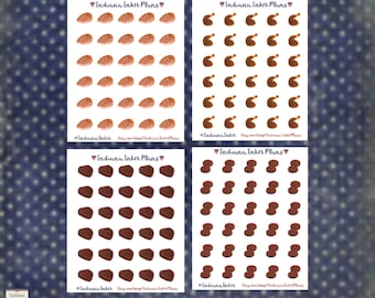 Meat Icon Stickers, Steak, Chicken, Salmon, Hamburgers