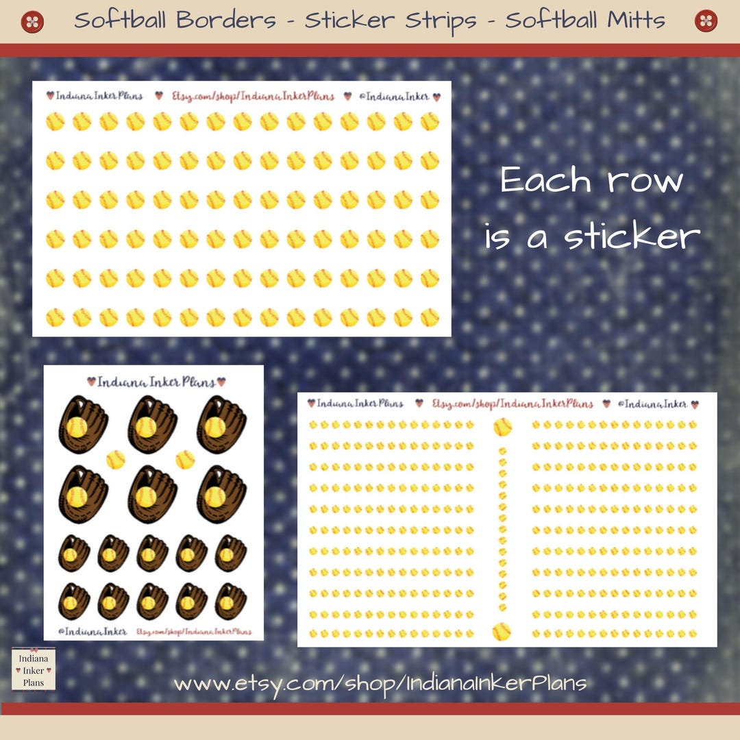 Sofball Ribbon Sticker Softball Border Stickers, Sports Stickers, Softball Mitts, Sticker ...