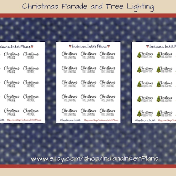 Christmas Parade Stickers, Christmas Tree Lighting, Planner Stickers, Journaling, Scrapbooking, Decorative Planning