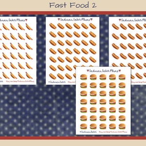 Hot Dog Icon Stickers, Chicken Sandwich, Chili Dog, Footlong Hot Dog, Fast Food, Decorative Planning, Scrapbooking, Journaling