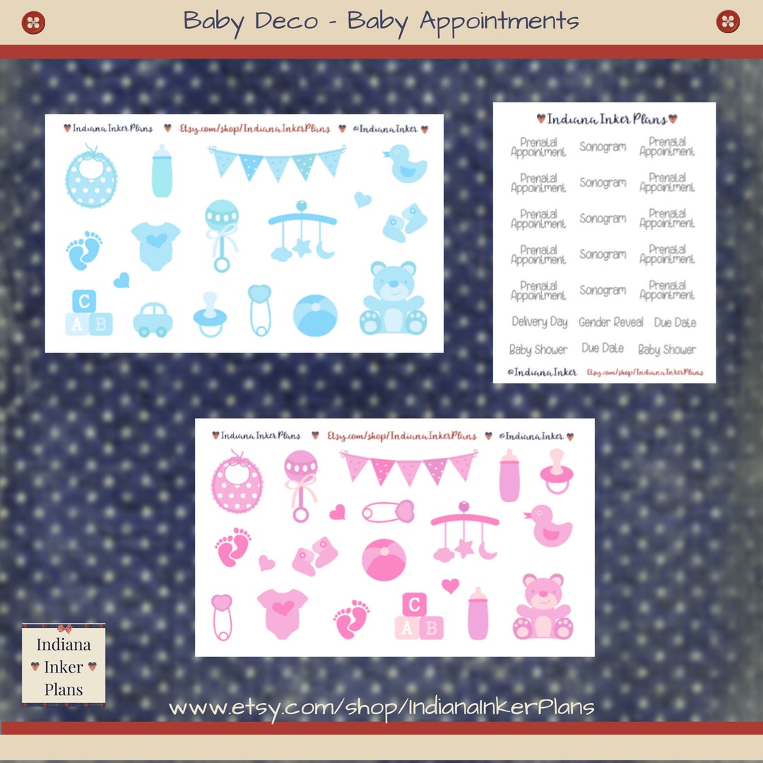 Baby Appointment Stickers, Baby Boy Deco, Baby Girl Deco, Planner ...